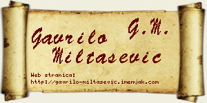 Gavrilo Miltašević vizit kartica